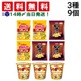 【 送料無料 最強配送 】 ポテトチップス 堅あげポテト じゃがりこ 九州しょうゆ 各3個 計9個 アソート セット まとめ買い