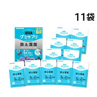 【 送料無料 】 UHA味覚糖 グミサプリ 鉄＆葉酸 11袋 110日分 220粒 まとめ買い