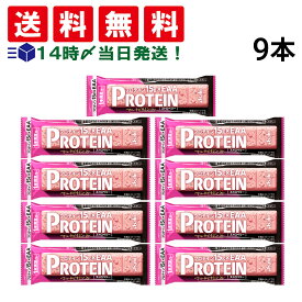 【 送料無料 】 アサヒグループ食品 1本満足バー プロテイン ストロベリー 39g × 9本 まとめ買い