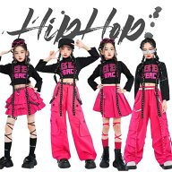 4タイプ 子供服 キッズ ダンス ダンス衣装 女の子 ガールズ ピンク ブラック レッグウォーマー 長袖 シャ…