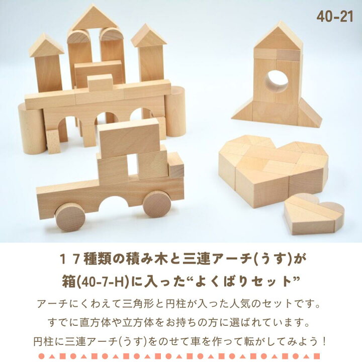 楽天市場】【送料無料】小さな大工さん 40-21 18種類の積み木が箱に 