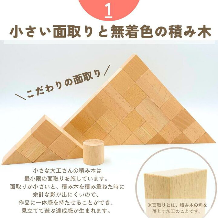 楽天市場】積み木 つみき 小さな大工さん 40-30 正三角形や円柱 