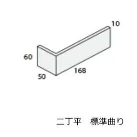 二丁平 タイル 標準曲り 曲がり コーナー 角用 （168+50）x60 1枚販売 接着加工品 昔の昭和レトロ、アンティーク 和風 建材 内壁 エントランス 店舗壁 外壁 玄関・門扉・塀・蔵 補修 DIY リフォーム　TNR SN ST 赤レンガ ひだ　FS