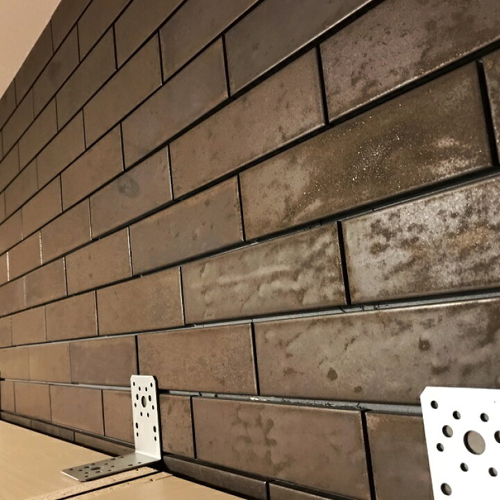 楽天市場 メタル ウォール 銅色 二丁掛 インダストリアル ブリックタイル 磁器 1枚からの販売です 外 内 壁 玄関 塀 リビング のｄｉｙリフォームにおｏｋ ニューヨーク ブルックリンスタイル 金属質の 壁用 タイル インテリア エクステリア建材 壁材