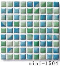15角 モザイクタイル　レトロラスティック　水色系ミックス　1シート(324粒）単位の販売　大理石調