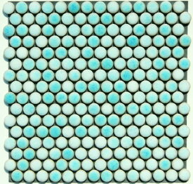 丸 モザイクタイル シート 磁器 19mm かわいい 緑 グリーン アンテイーク ミックスデザイン。キッチン カウンター お風呂 浴室 浴槽 床 壁 洗面台 玄関 テーブル トイレをDIYで、おしゃれにリフォーム。陶器 耐熱 耐水 耐火 美濃焼 インテリア