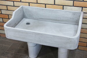 タイル流し台 ガーデンシンク用モルタル下地 L サイズ排水口左