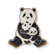 チリア 田川啓二 親子パンダのブローチ たがわけいじ ビーズ刺繍 ブローチ ハンドメイド オートクチュー…