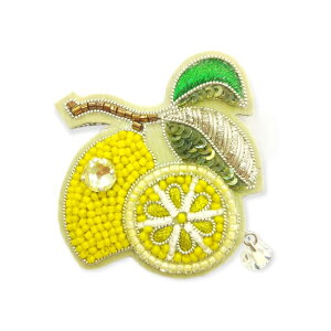 チリア 田川啓二 レモンのブローチ ビーズ刺繍 ブローチ 高級感 ハンドメイド オートクチュール かわいい おしゃれ プレゼント TILIA