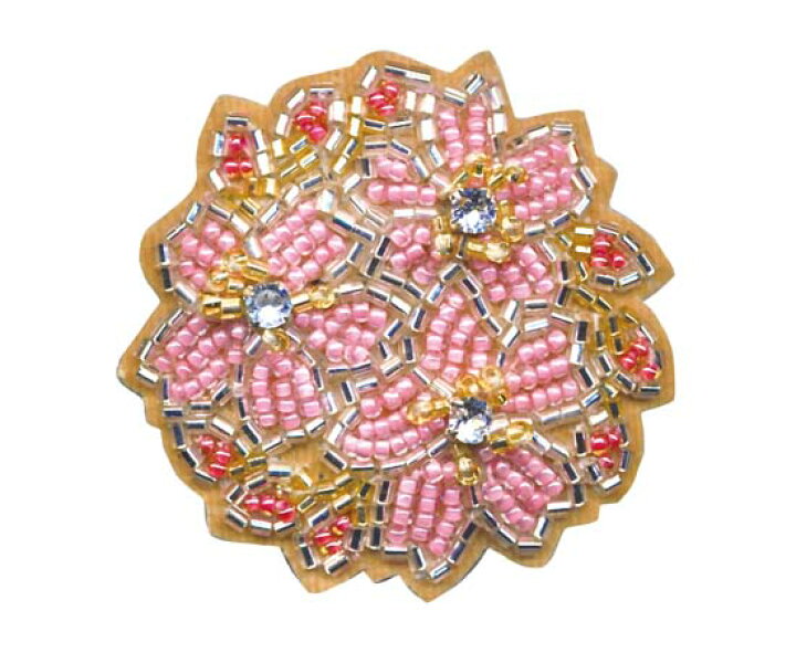 楽天市場 かんたんビーズ刺しゅうキット サクラのブローチ 田川啓二ビーズ刺繍チリアショップ 楽天市場 かんたんビーズ刺しゅうキット サクラのブローチ 田川啓二ビーズ刺繍チリアショップ
