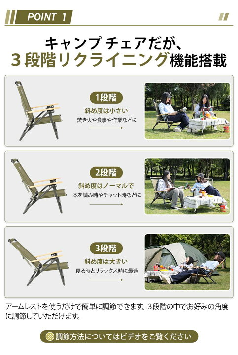 楽天市場】TIMBER RIDGE アウトドアチェア あぐらチェア 折り畳み 3段 