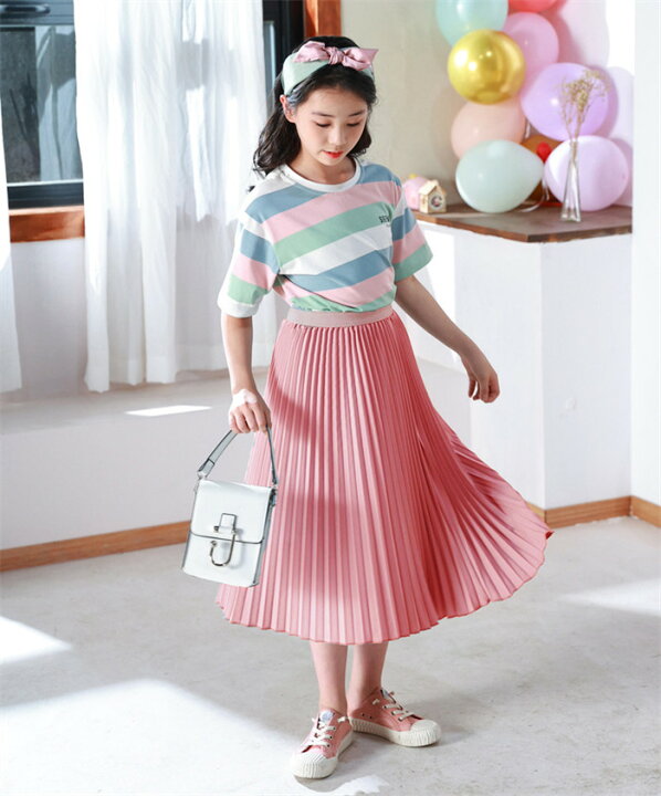 楽天市場】キッズ ロングスカート 女の子 プリーツスカート 子供服 