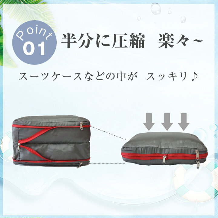 楽天市場】S M L サイズ 約20L 改良版 トラベルポーチ 圧縮ポーチ 圧縮 