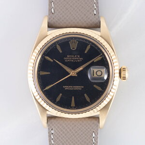 ROLEX DATEJUST Big Coronet Black Gilt Dial 14KYG Ref.1601【自動巻き】【ヴィンテージ時計】