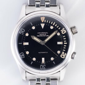UNIVERSAL GENEVE POLEROUTER SUB MK3 Ref.20369 Mega Fat Kissing Font inner Bezel【自動巻き】【ヴィンテージ時計】