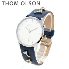 トムオルソン 腕時計 レディース CBTO007 シルバー/ネイビー レザー THOM OLSON 正規品 【送料無料（※北海道・沖縄は配送不可）】