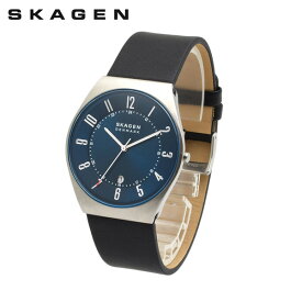 【国内正規品】スカーゲン 腕時計 SKW6814 SKAGEN GRENEN メンズ シルバー/ブラック レザー【送料無料（※北海道・沖縄は配送不可）】