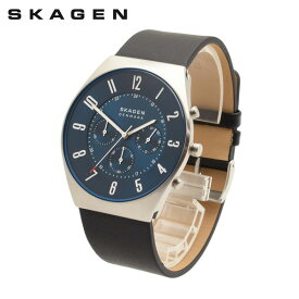 【国内正規品】スカーゲン 腕時計 SKW6820 SKAGEN GRENEN メンズ シルバー/ブラック レザー クロノグラフ【送料無料（※北海道・沖縄は配送不可）】