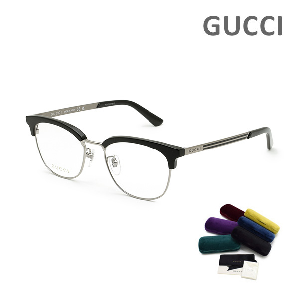 グッチ メガネ  眼鏡 フレーム のみ GG0698OA-001 ブラック ルテニウム ノーズパッド メンズ GUCCI 