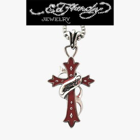 Ed Hardy Jewelry(エドハーディー）"RIBBON CROSS"EHP39SS-RED　ペンダント【送料無料（※北海道・沖縄は配送不可）】