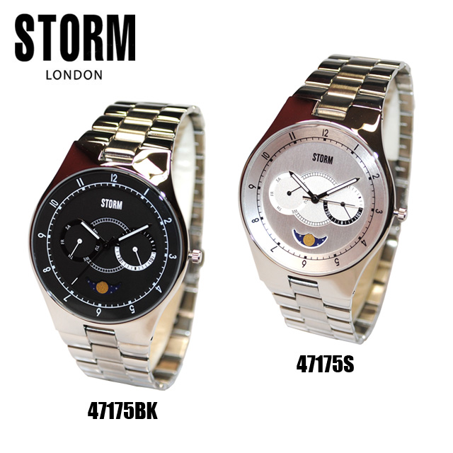 在庫処分 STORM LONDON（ストームロンドン） 時計 腕時計 ALVAS 47175BK ブラック 47175S シルバー メンズ 国内正規品【送料無料（※北海道・沖縄は配送不可）】