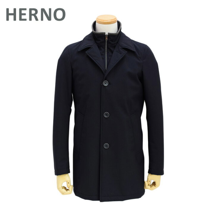 楽天市場 ヘルノ コート メンズ Im01u 90 Aw18 ネイビー Herno レイヤード ジャケット 送料無料 北海道 沖縄は配送不可 タイムクラブ セレクト