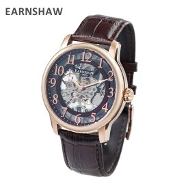EARNSHAW アーンショウ 時計 腕時計 ES-8062-07 レザー ブラウン/ピンクゴールド メンズ ウォッチ 自動巻き 【送料無料（※北海道・沖縄は配送不可）】