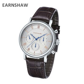 EARNSHAW アーンショウ 時計 腕時計 ES-8103-02 レザー ブラウン/シルバー メンズ ウォッチ クォーツ 【送料無料（※北海道・沖縄は配送不可）】