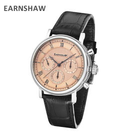 EARNSHAW アーンショウ 時計 腕時計 ES-8103-03 レザー ブラック/シルバー メンズ ウォッチ クォーツ 【送料無料（※北海道・沖縄は配送不可）】
