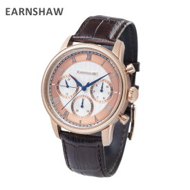 EARNSHAW アーンショウ 時計 腕時計 ES-8105-04 レザー ブラウン/ピンクゴールド メンズ ウォッチ クォーツ 【送料無料（※北海道・沖縄は配送不可）】