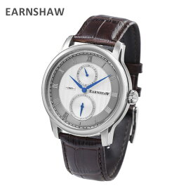 EARNSHAW アーンショウ 時計 腕時計 ES-8106-02 レザー ブラウン/シルバー メンズ ウォッチ クォーツ 【送料無料（※北海道・沖縄は配送不可）】