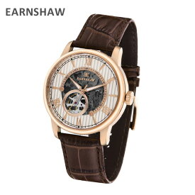 EARNSHAW アーンショウ 時計 腕時計 ES-8802-04 レザー ブラウン/ピンクゴールド メンズ ウォッチ 自動巻き【送料無料（※北海道・沖縄は配送不可）】
