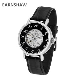 EARNSHAW アーンショウ 時計 腕時計 ES-8810-01 レザー ブラック/シルバー メンズ ウォッチ 自動巻き【送料無料（※北海道・沖縄は配送不可）】