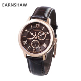 EARNSHAW アーンショウ 時計 腕時計 ES-8060-04 レザー ブラウン/ピンクゴールド メンズ ウォッチ クォーツ 【送料無料（※北海道・沖縄は配送不可）】