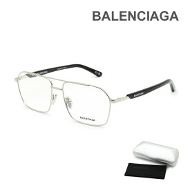 【国内正規品】バレンシアガ メガネ 眼鏡 フレーム のみ BB0248O-001 シルバー ノーズパッド メンズ BALENCIAGA【送料無料（※北海道・沖縄は配送不可）】