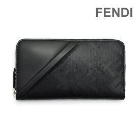 フェンディ 長財布 7M0210-AP1T-F0GXN ブラック メンズ ウォレット FENDI ZIPAROUND FF DIAGONAL【送料無料（※北海道・沖縄は配送不可）】