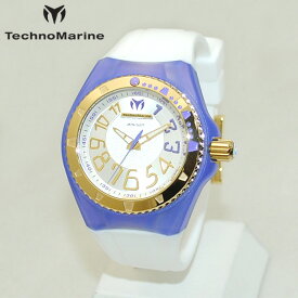 TechnoMarine テクノマリーン 腕時計 TM115226 CRUISE ORIGINAL パープル/ゴールド/ホワイト ラバー ウォッチ テクノマリン 時計 【送料無料（※北海道・沖縄は1,000円）】