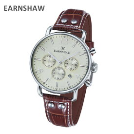 EARNSHAW アーンショウ 時計 腕時計 ES-8001-05 レザー ブラウン/シルバー メンズ ウォッチ クォーツ 【送料無料（※北海道・沖縄は1,000円）】