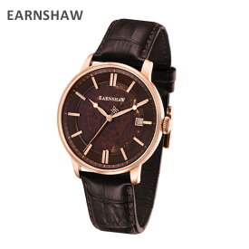 EARNSHAW アーンショウ 時計 腕時計 ES-8075-03 レザー ブラウン/ピンクゴールド メンズ ウォッチ 自動巻き 【送料無料（※北海道・沖縄は1,000円）】
