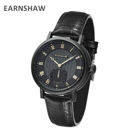 EARNSHAW アーンショウ 時計 腕時計 ES-8102-04 レザー ブラック/ブラック メンズ ウォッチ クォーツ 【送料無料（※北海道・沖縄は1,000円）】