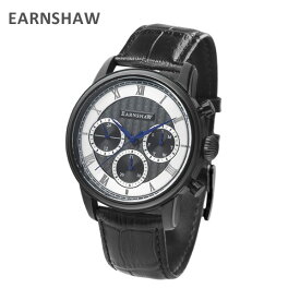 EARNSHAW アーンショウ 時計 腕時計 ES-8105-05 レザー ブラック/ブラック メンズ ウォッチ クォーツ 【送料無料（※北海道・沖縄は1,000円）】