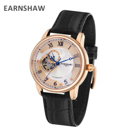EARNSHAW アーンショウ 時計 腕時計 ES-8803-03 レザー ブラック/ピンクゴールド メンズ ウォッチ 自動巻き【送料無料（※北海道・沖縄は1,000円）】