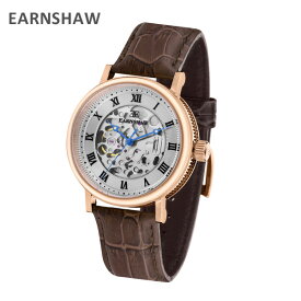 EARNSHAW アーンショウ 時計 腕時計 ES-8806-02 レザー ブラウン/ピンクゴールド メンズ ウォッチ 自動巻き【送料無料（※北海道・沖縄は1,000円）】