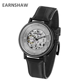 EARNSHAW アーンショウ 時計 腕時計 ES-8806-04 レザー ブラック/ブラック メンズ ウォッチ 自動巻き【送料無料（※北海道・沖縄は1,000円）】