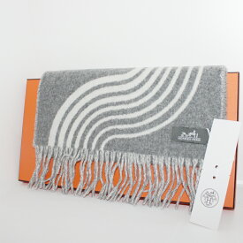 エルメス カシミヤマフラー カザック・ヴァーグ グリ・フランネル / イヴォワール HERMES 新品 マフラー