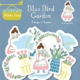古川紙工 和紙 フレークシール ブルーバードガーデン / 女の子 花柄 パステルカラー ナチュラル かわいい ガーリー デコレーション コラージュ