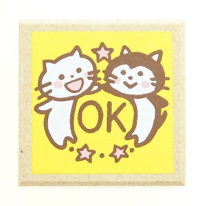KODOMONOKAO こどものかお スタンプ ・ ティーチャースタンプ 猫二匹 アーチ OK スタンプ台 インク かわいい キャラクター 手帳 イラスト 6mm 5個 3個 ごほうびスタンプ 事務 先生 スケジュール