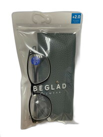 ビグラッド 老眼鏡 【ブラック】　+2.00 キースプランニング 老眼鏡 おしゃれ おしゃれな老眼鏡：上品なブラックフレームリーディンググラス BEGLADリーディンググラス ブラック フレーム 黒 色