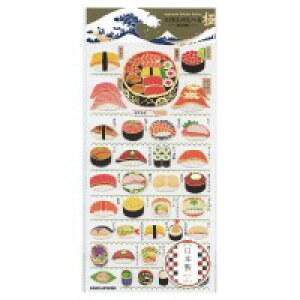 PMにほんのしーる極/SUSHI | 和風寿司シール 極みシリーズ にぎりと海鮮盛り合わせステッカー 日本製