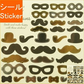 RYU RYU リュリュ シール ・ エブリデーシール ジェントルマン ひげ 眼鏡 ダンディ シール帳 福袋 丸 おしゃれ アルバム デコレーション ハート 大量 ステッカー スマホ ごほうび 花 かわいい スケジュール帳 手帳のタイムキーパー
